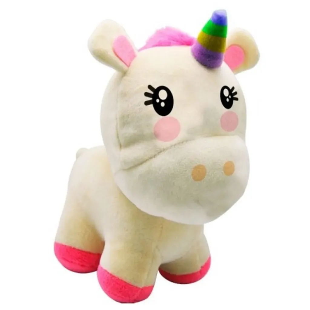 Pluche Eenhoorn Knuffel – Unicorn – 18 cm – Zacht & Knuffelbaar – Wit/Roze
