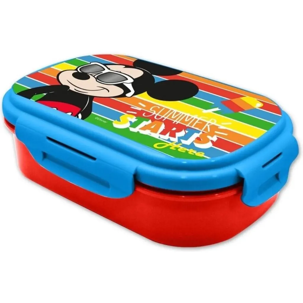 Disney Mickey Mouse Lunchbox – Inclusief Vork/Lepel – Blauw – Broodtrommel voor Kinderen