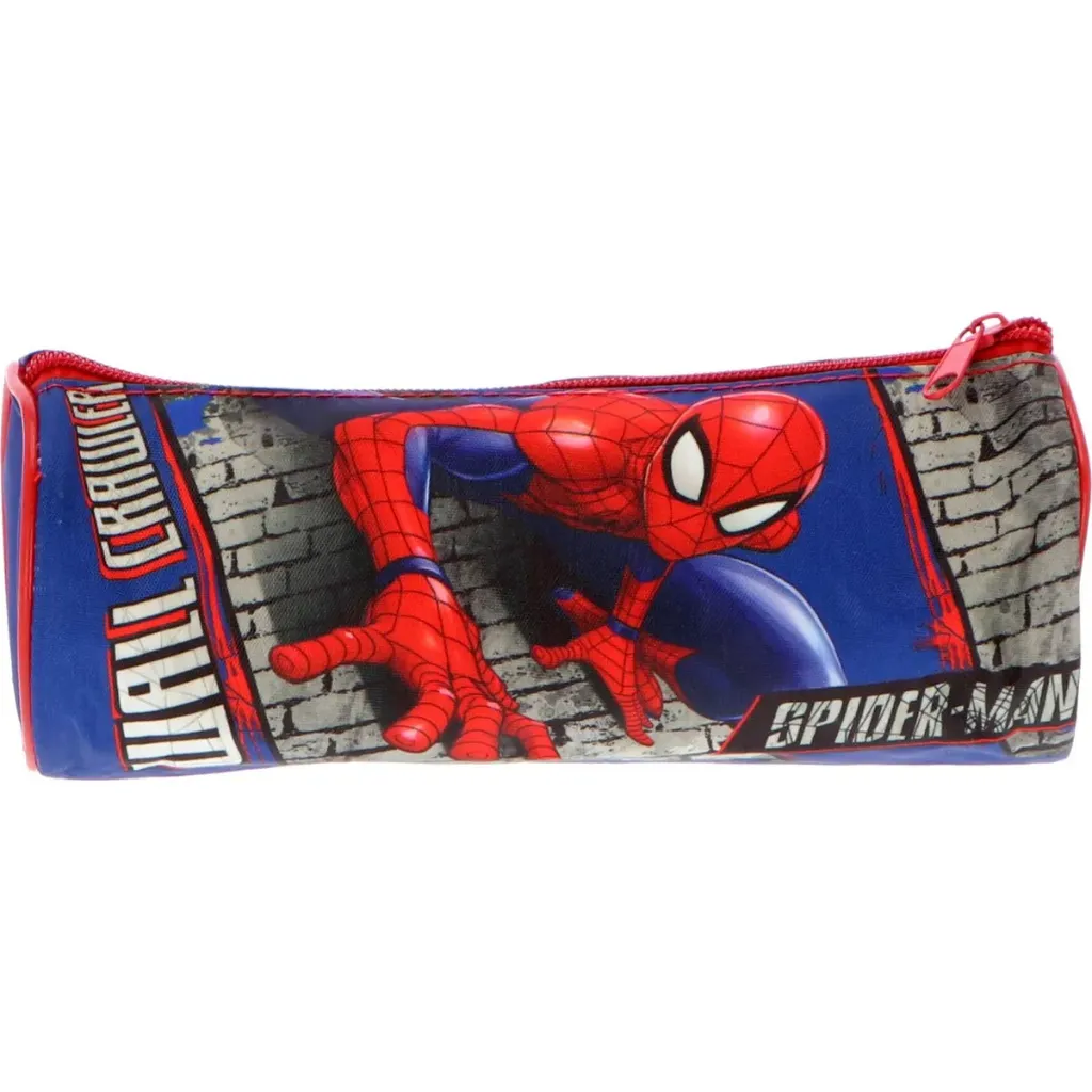 Marvel Spider-Man Etui – Rond Cilindermodel – Blauw/Rood – Stevige Rits – School Etui
