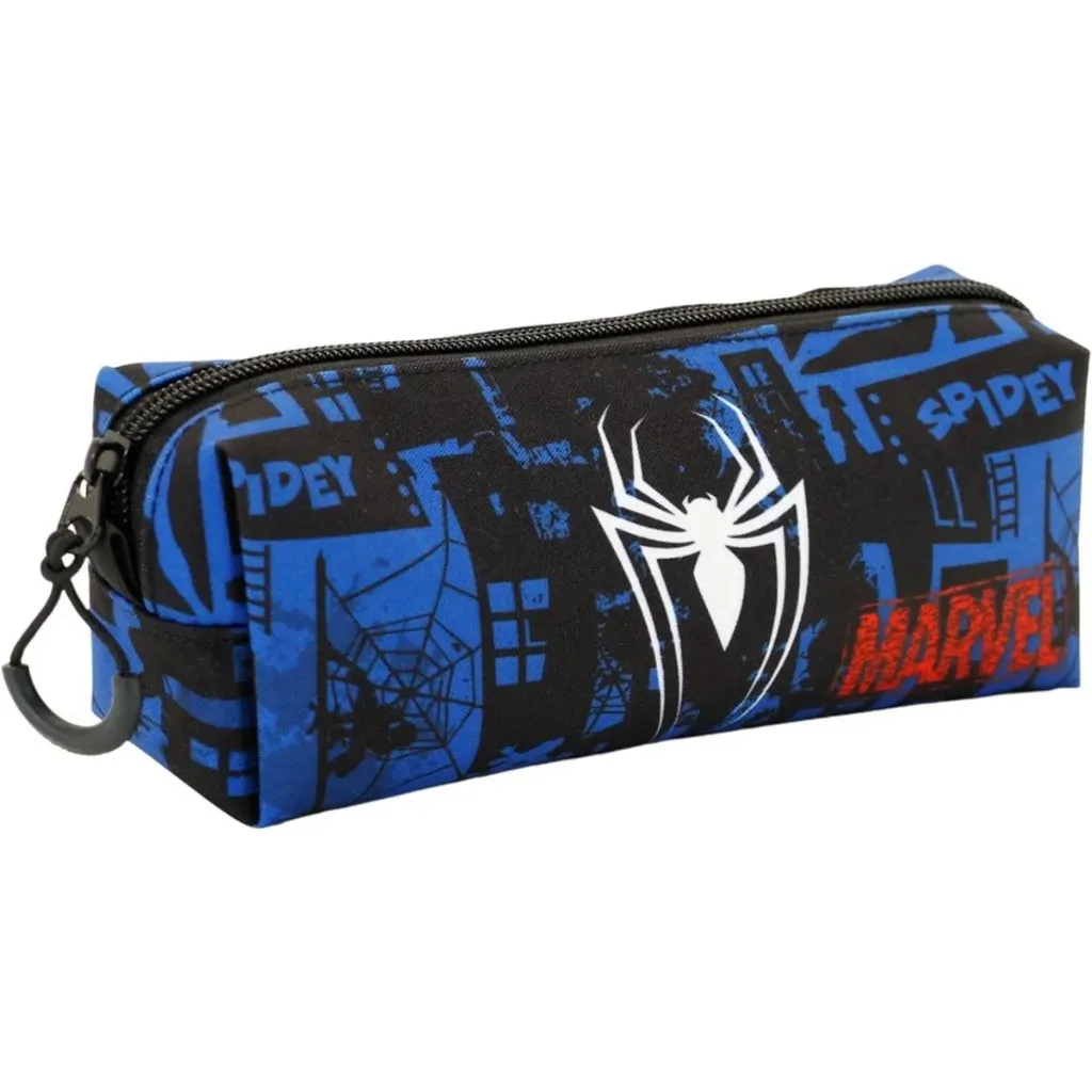 Marvel Spider-Man Blue FAN Vierkante Etui – Spiderman Sky – 21 x 8 x 5.5 cm – Pennenzak – Blauw