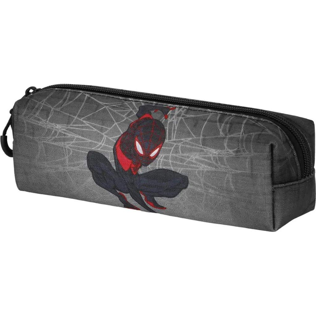 Marvel Spider-Man Spin- Vierkant Etui – Pennenzak – Grijs– 21 cm