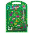 Crazy Dino Schrijfset – 5-delig – Inclusief Metalen Etui en Notitieboekje – Groen - Dinosaurus