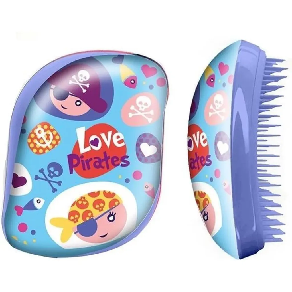 Love Pirates Haarborstel – Kleine Handborstel – Blauw – Compact Design – Voor Kinderen