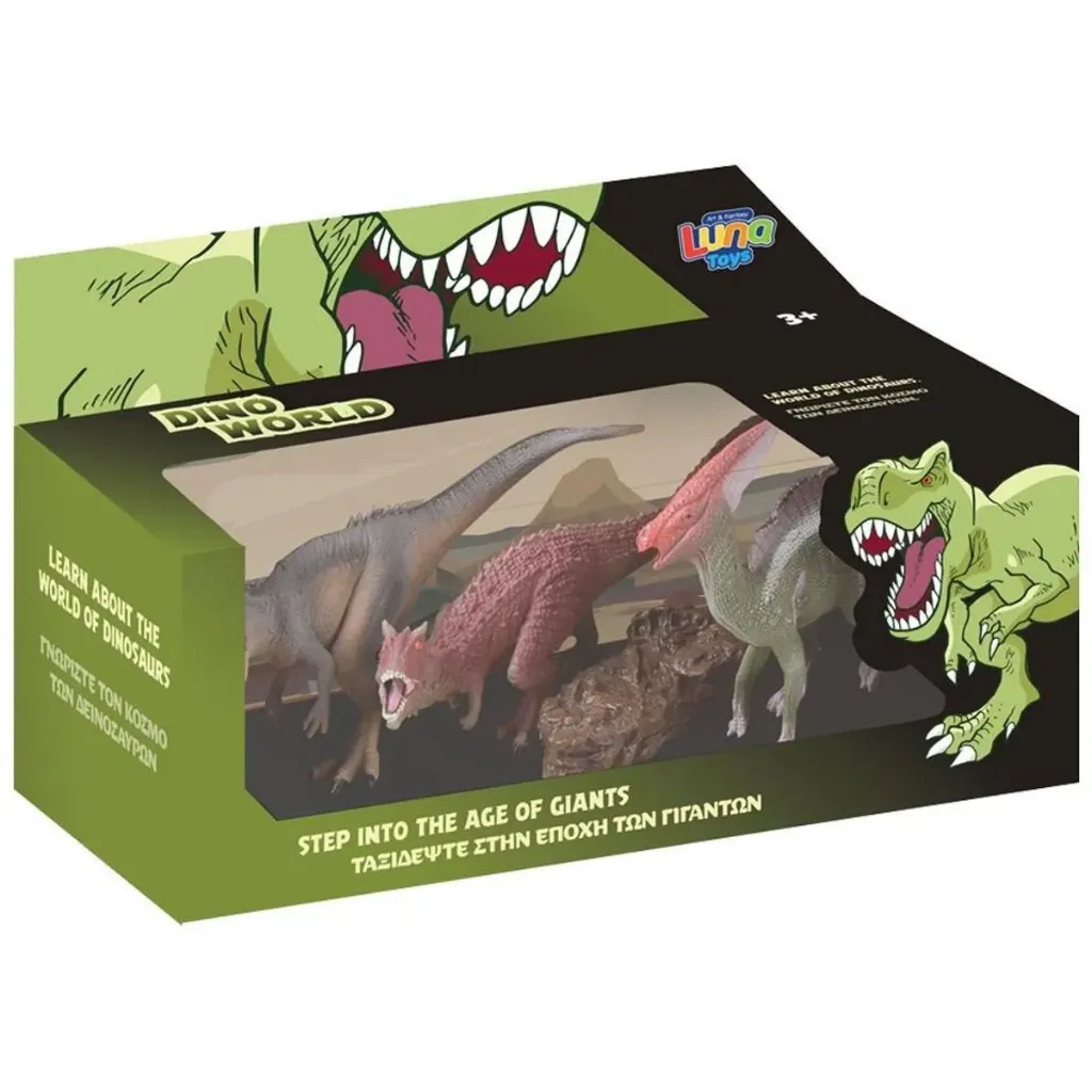Speelset Dinosaur Set – 4 Dinosaurusfiguren – Speelfigurenset – 31 x 14 x 18,5 cm – Multi