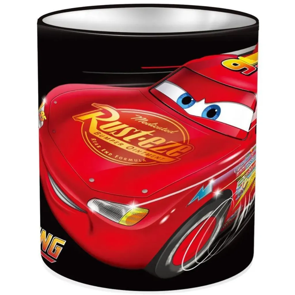 Disney Cars Metalen Pennenbak – Ronde Beker – 10 x 11 cm – Stevige Opbergbox – Rood