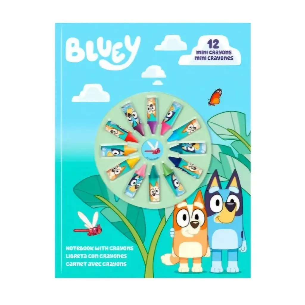 Bluey & Bingo Kleurboek voor Kinderen – Inclusief Waskrijtjes – 22 x 28 cm – Bluey Cadeauset vanaf 3 jaar