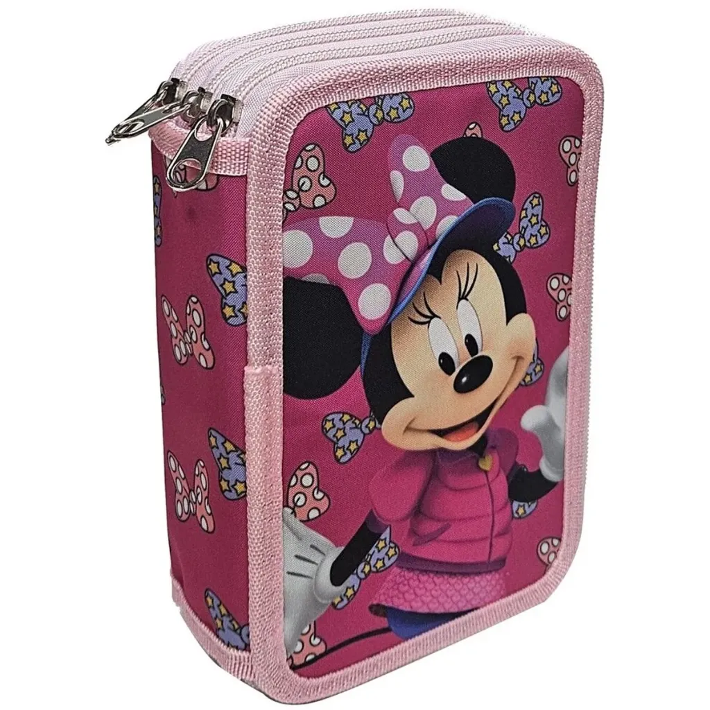Disney Minnie Mouse Bows Drievaks Etui – Roze – Inclusief 44-delige Inhoud – 13,5 x 20 x 6,5 cm