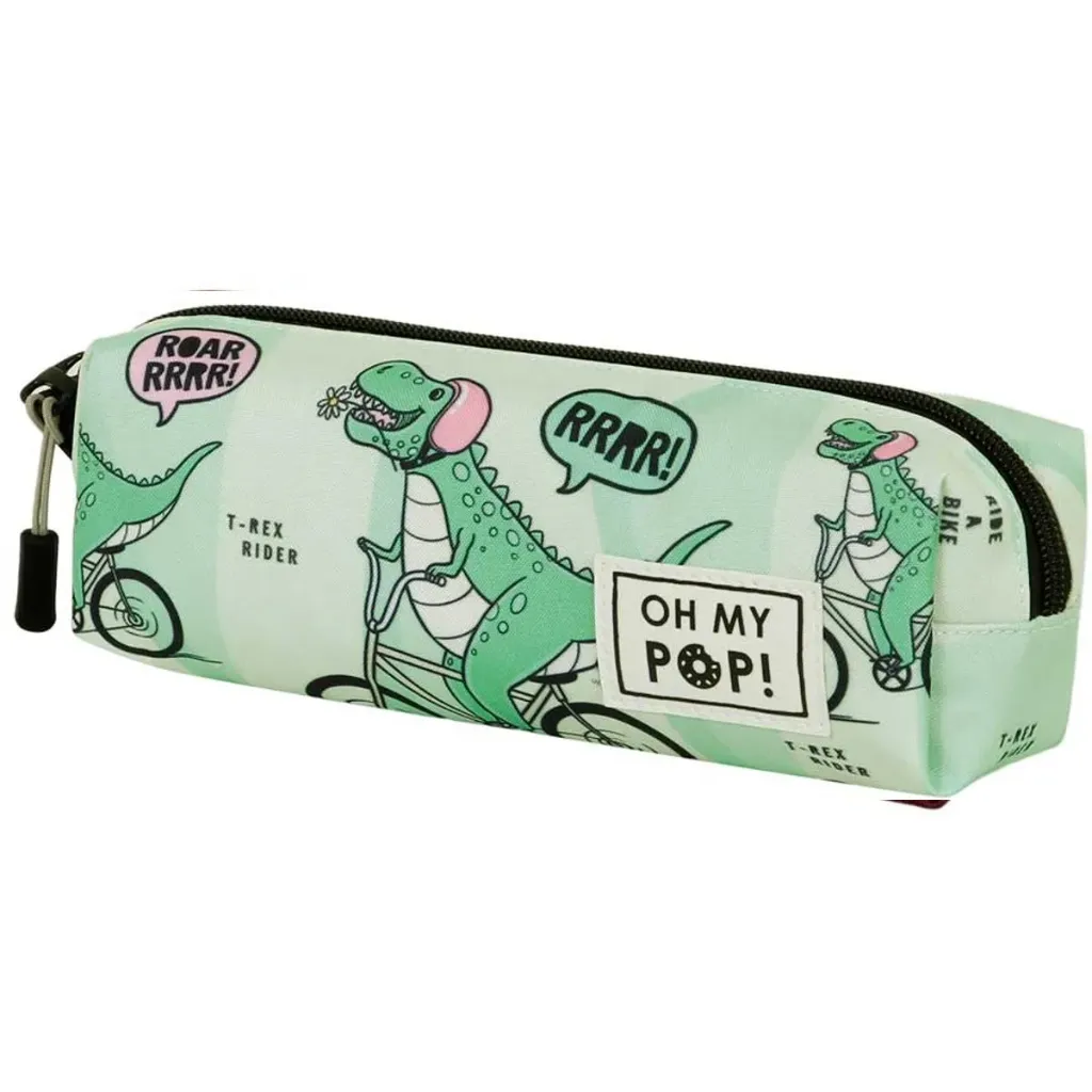 Dino Roar Vierkante Etui – Groen – 22 x 9 x 7 cm – Ruime Pennenzak – Dinosaurus Thema