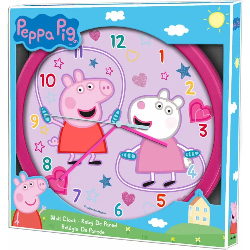 Peppa Pig Wandklok – Analoge Kinderklok – Rond – 25 cm – Roze/Multi