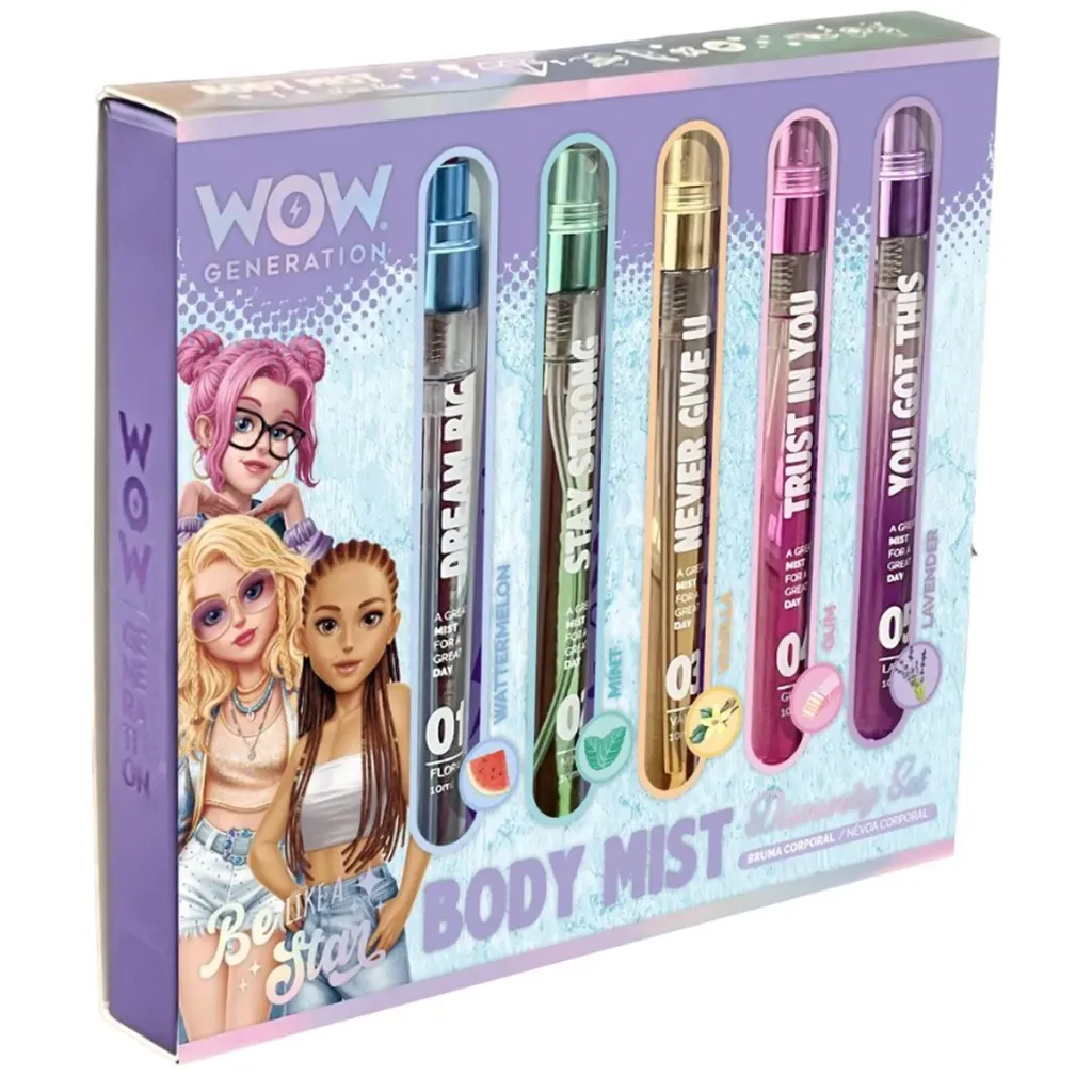 WOW Generation Body Mist Cadeauset – 5 Verschillende Geuren – Kids Parfumset