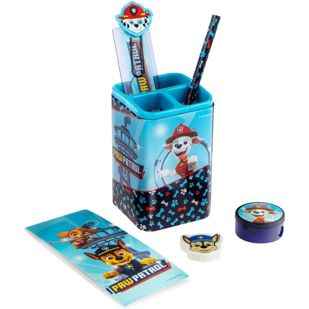 Paw Patrol Gevulde Pennenbak – 7-delige Schrijfset – Blauw
