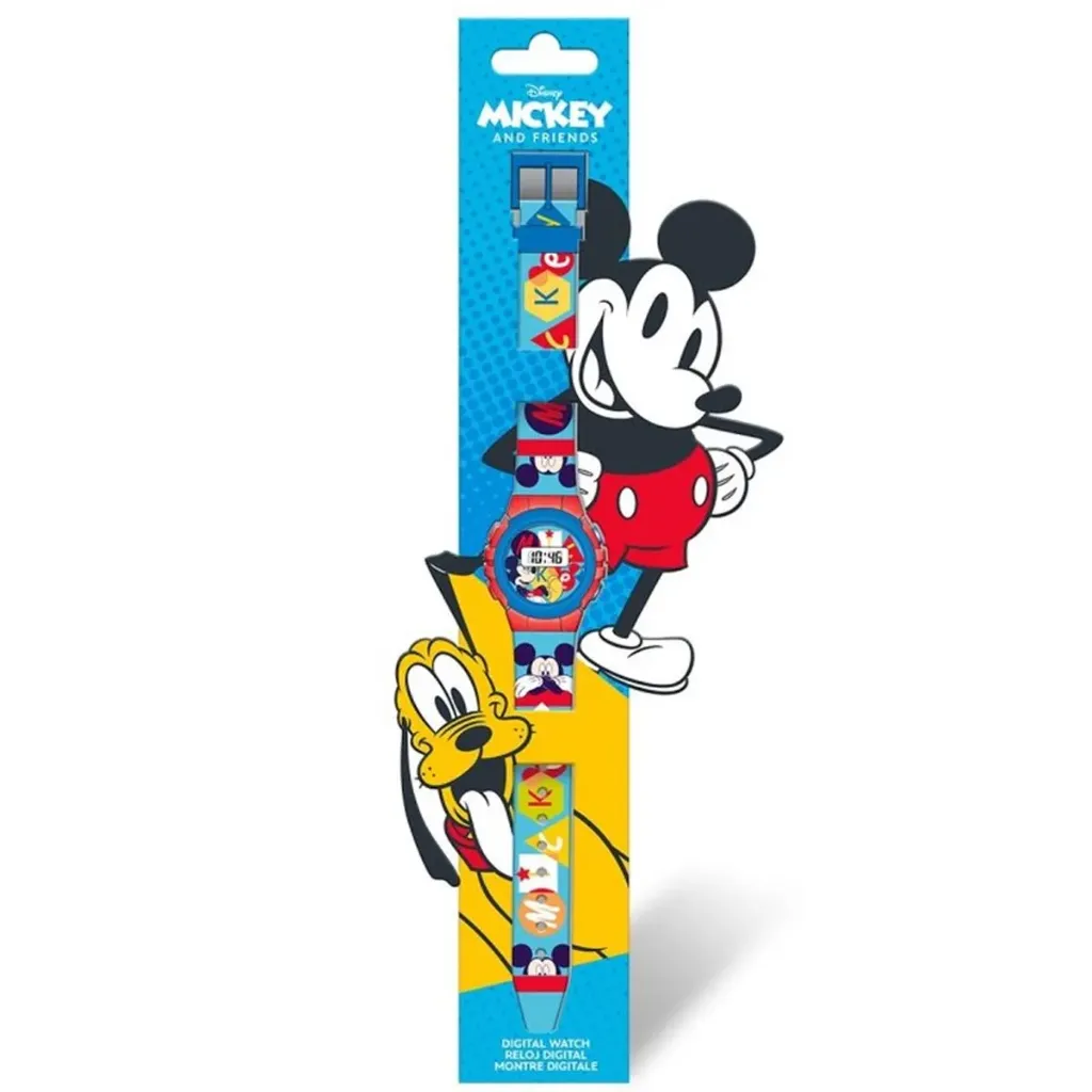 Disney Mickey Mouse Digitaal Horloge – Kindhorloge met LED-Display – Rood/Zwart – Iconisch Design