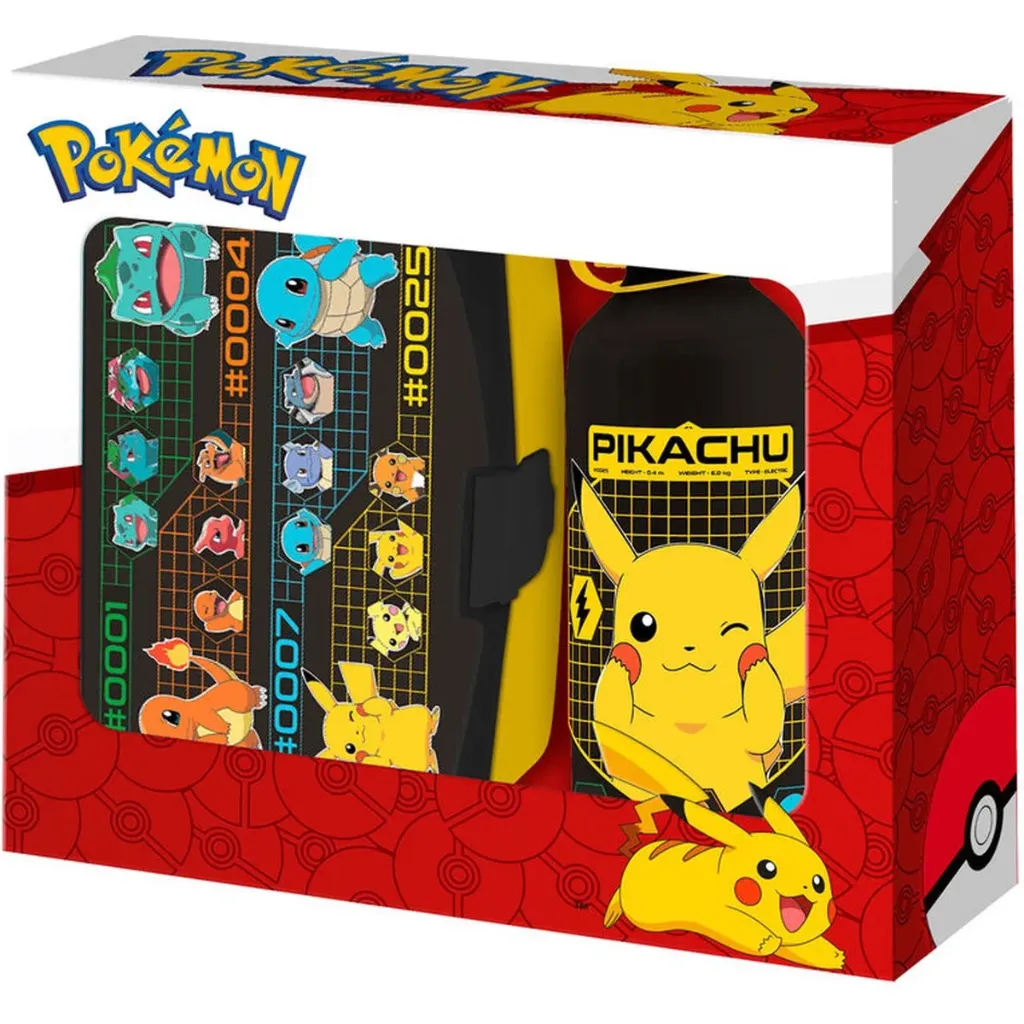 Pokémon Lunchset - Broodtrommel en Drinkfles 500 ml - Blauw/Geel