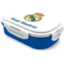 Real Madrid Broodtrommel met Bestek - 21 x 14 x 6 cm - Wit/Blauw