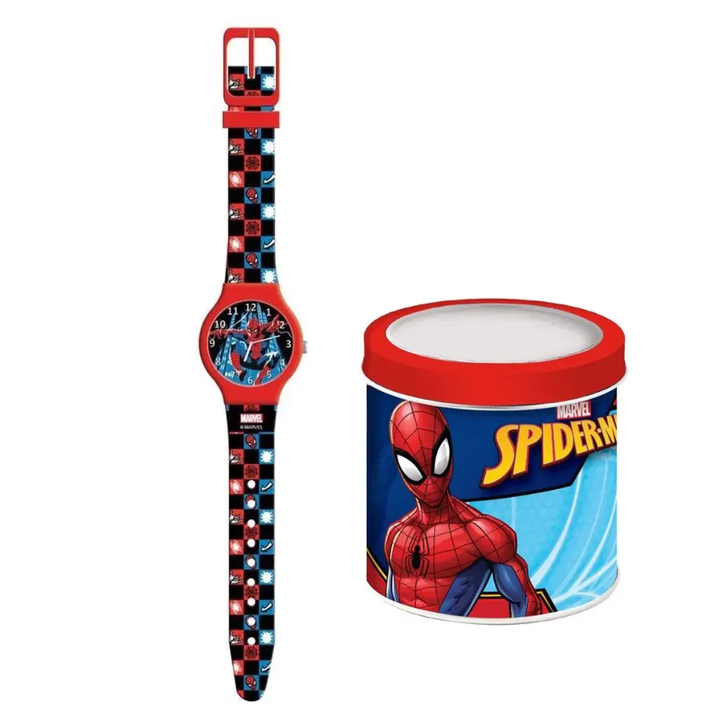 Marvel Spider-Man Analoog Horloge - Rood/Blauw - In Luxe Blikverpakking