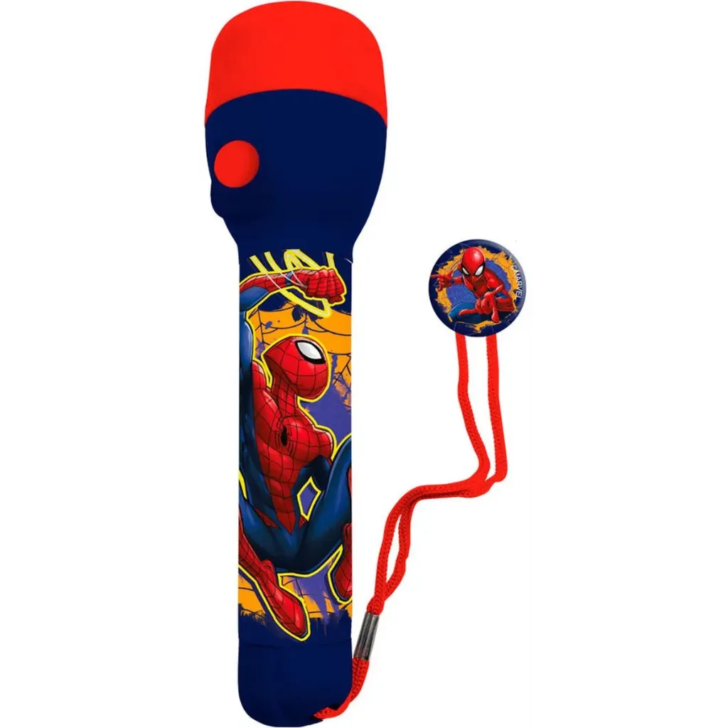 Marvel Spider-Man Zaklamp & Leeslamp - 16 x 4 cm - Rood/Blauw - Kunststof