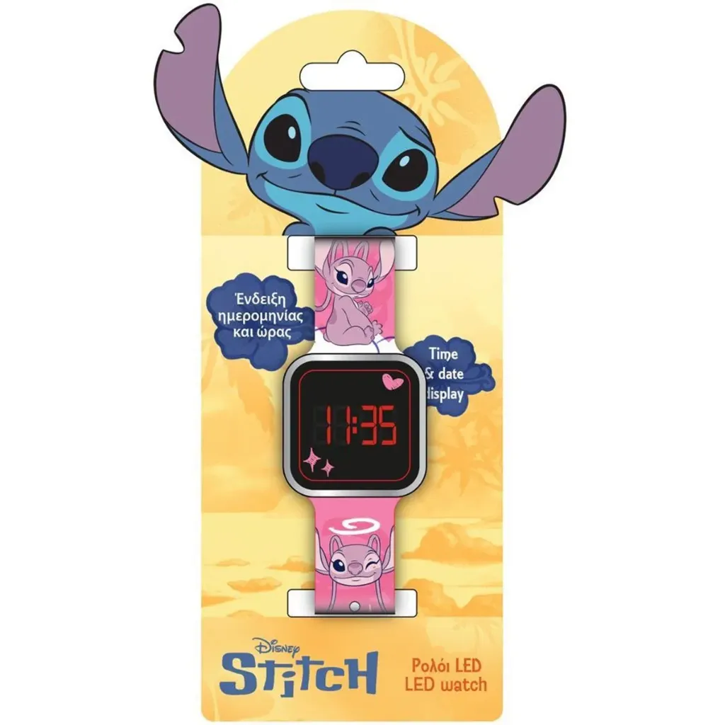 Disney Stitch & Angel LED Watch - Kinderhorloge - Digitaal - Angel Roze