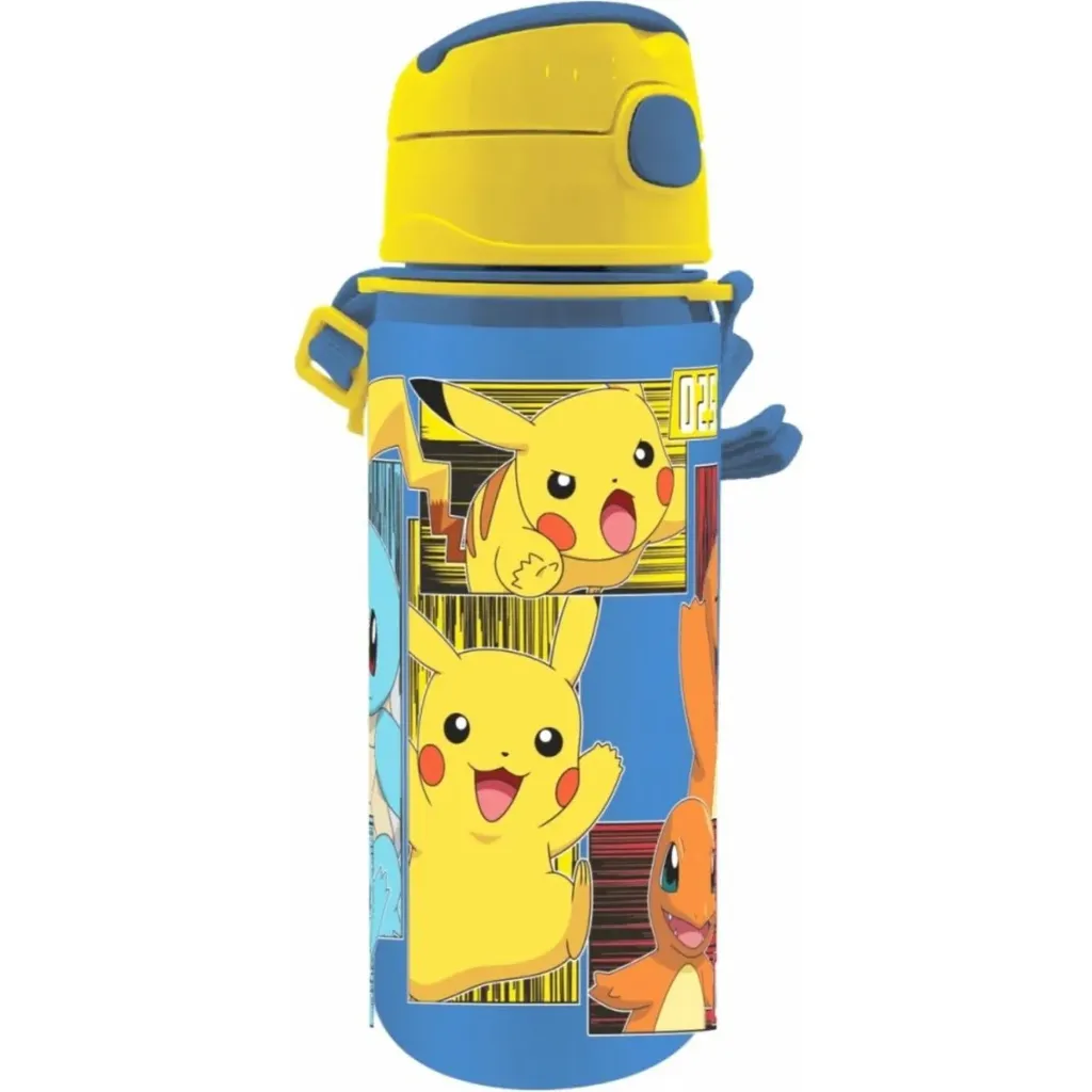 Pokémon Pikachu Aluminium Drinkfles - 600 ml - Met Drinktuitje - Blauw