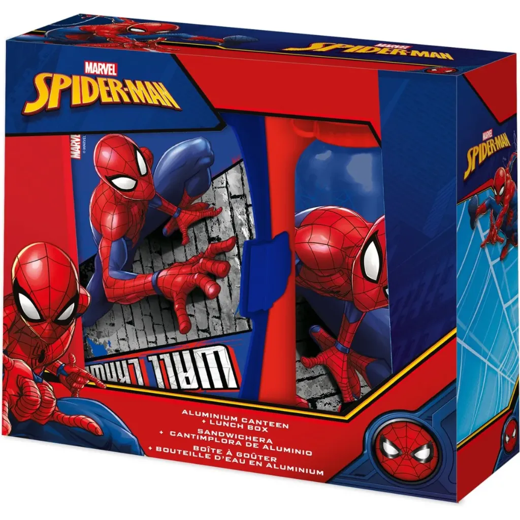 Marvel Spiderman Lunchset - Broodtrommel met Aluminium Drinkfles - 2-delig - 500 ml