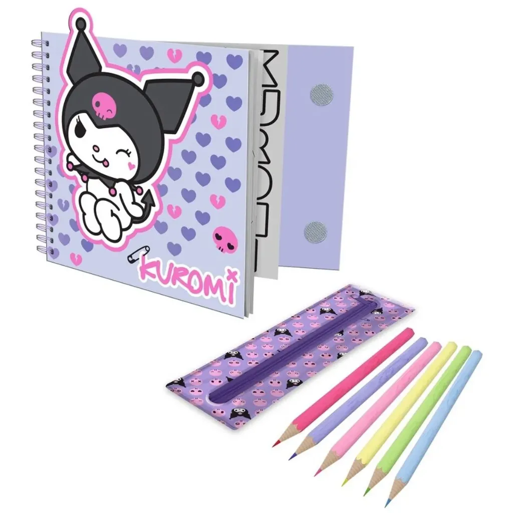 Hello Kitty & Kuromi Kleurset – Creatieve Tekenset – 28x25x2 cm – Inclusief Etui & Potloden