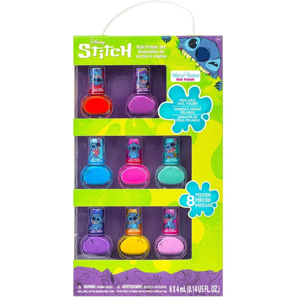 Disney Stitch Nagellakset – 8-delig – Peelable Kindernagellak – Veilig & Afpelbaar