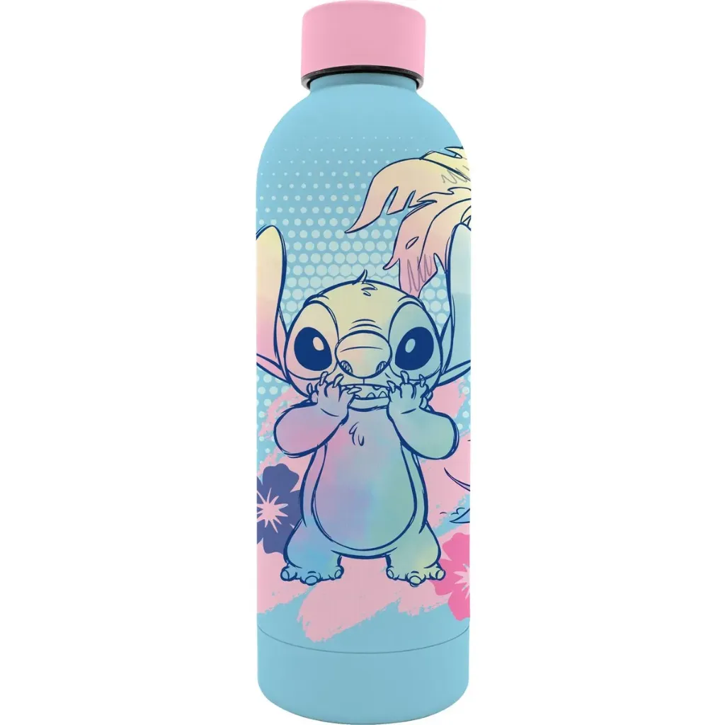 Disney Stitch Drinkfles – Roestvrij Staal (RVS) – 500 ml – Blauw/Roze – Duurzame Waterfles