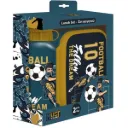 Must Team Football Lunchset – Broodtrommel 800 ml en Drinkfles 500 ml – Voetbal Design - Blauw