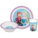 Disney Frozen Kinder Ontbijtset – 3-delig – Lila/Paars – Kunststof – Bord, Kom en Beker