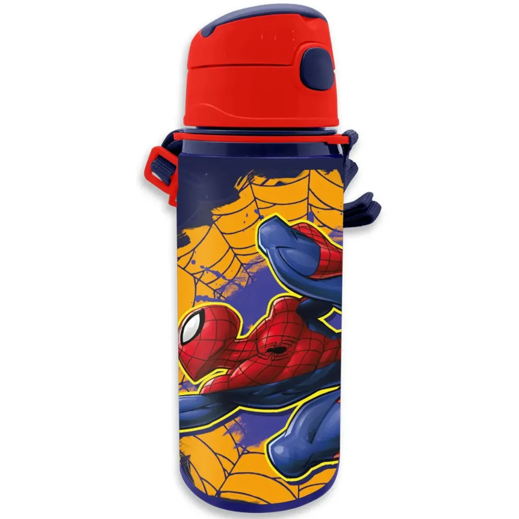 Marvel Spider-Man Aluminium Drinkfles – 600 ml – Blauw/Rood – Duurzame Waterfles